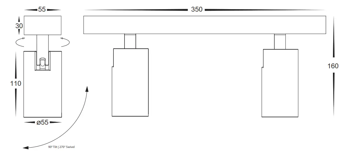 HAVIT Lightning HV4002T 2 BLK Revo Spot Light - fig