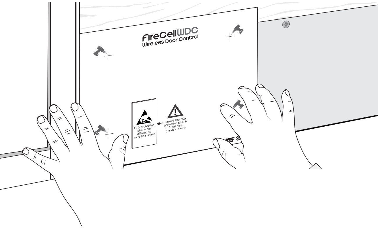 Firecell MK241-99 Wireless Door Control - Position template against door