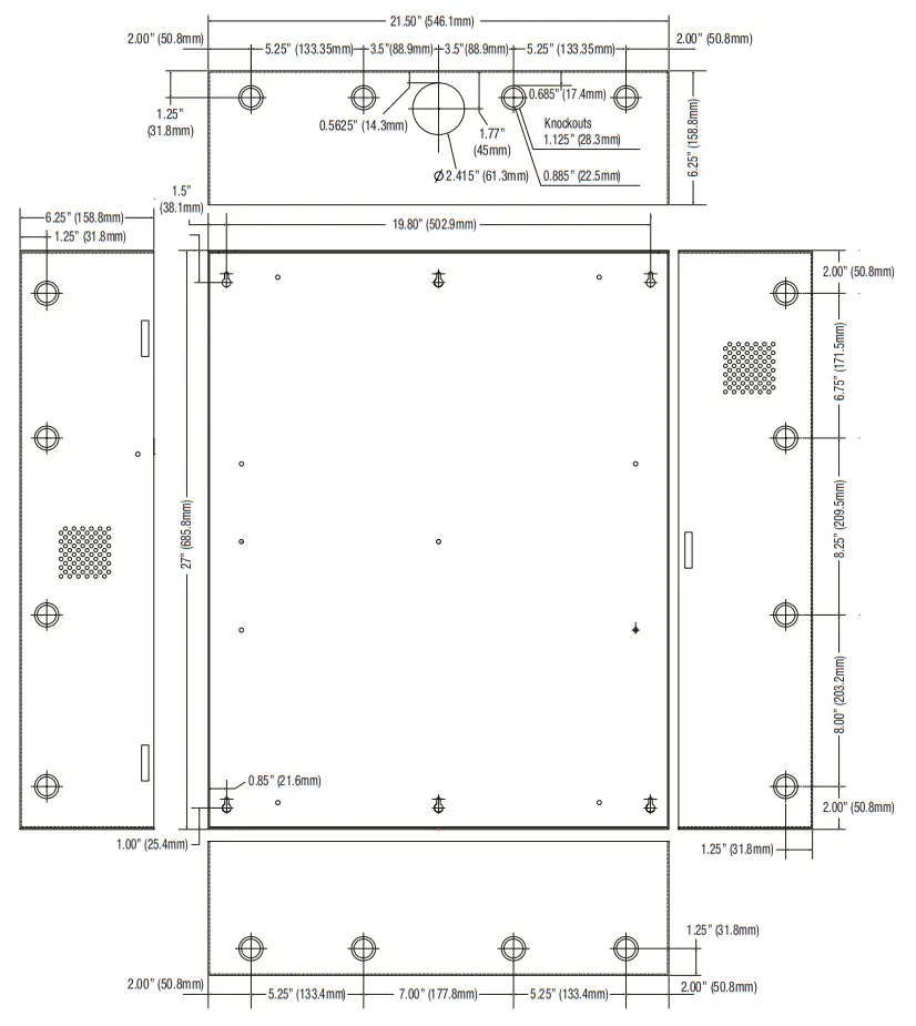 Trove2KH2 Access and Power Integration - Enclosure Dimensions