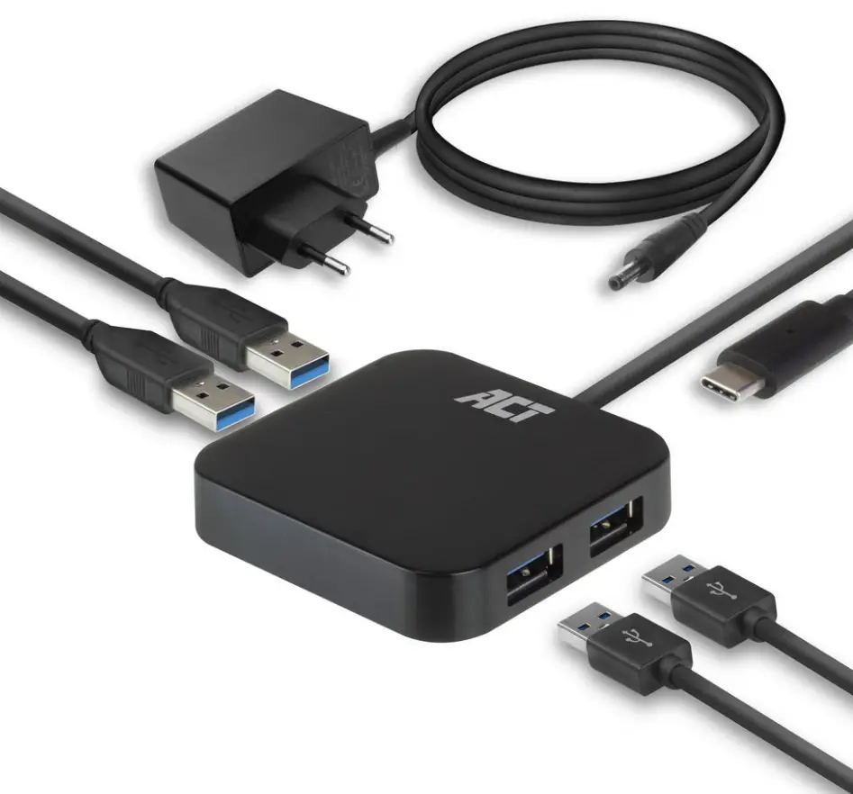 ACT AC6410 USB Hub with Power Supply 4-Port product