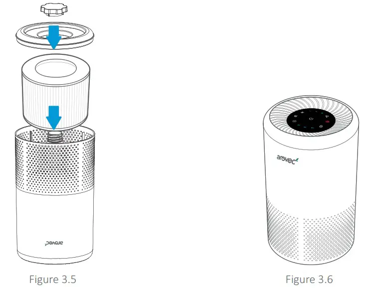 arovec Aropure-200 H13 True HEPA Air Purifier - REPLACING THE FILTER 3