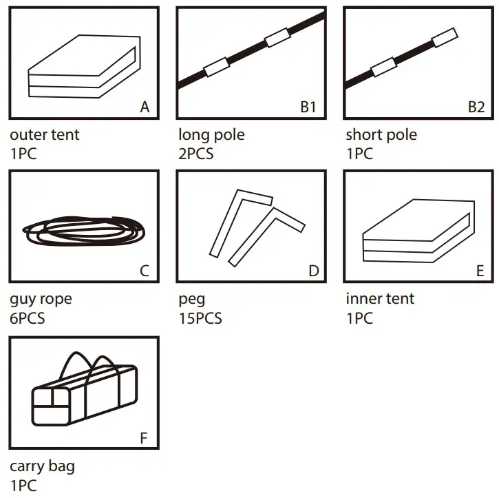 Bestway 68090 Pavillo Activemount 3 Tent - parts