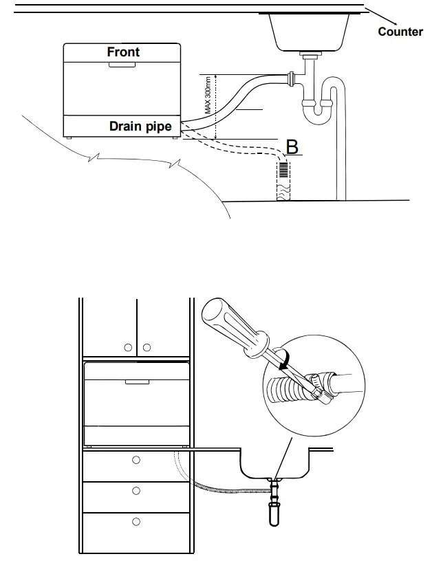 EVERDURE DWC066WE 55cm White 6 Place Settings Free Standing Dishwasher fig 1