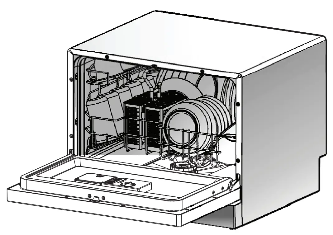 EVERDURE DWC066WE 55cm White 6 Place Settings Free Standing Dishwasher