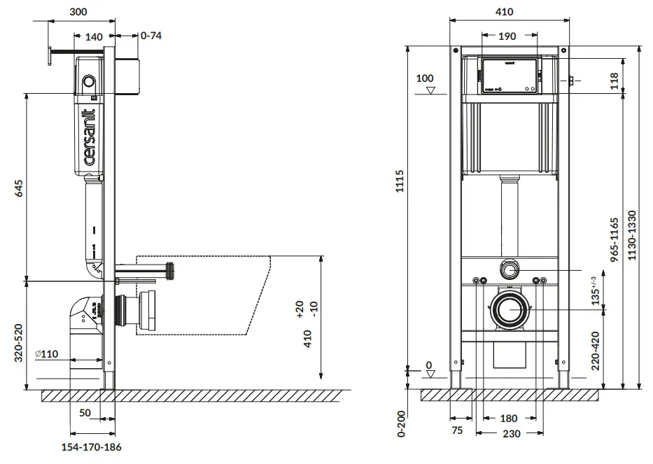 cersanit Aqua Smart M40 Wall Hung Toilet - fig 2