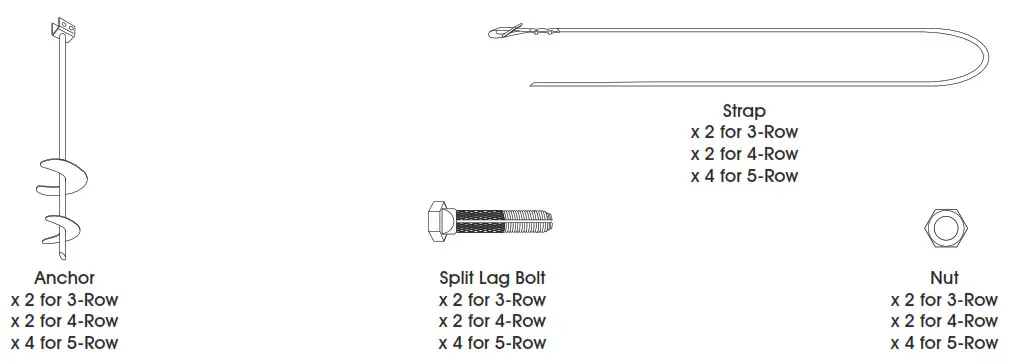 ULINE Aluminum Bleacher Mounting Hardware for Grass - PARTS
