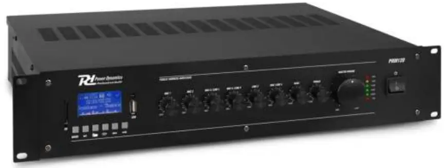 Power Dynamics PRM Series 100V Mixer Amplifier USB MP3 BT -