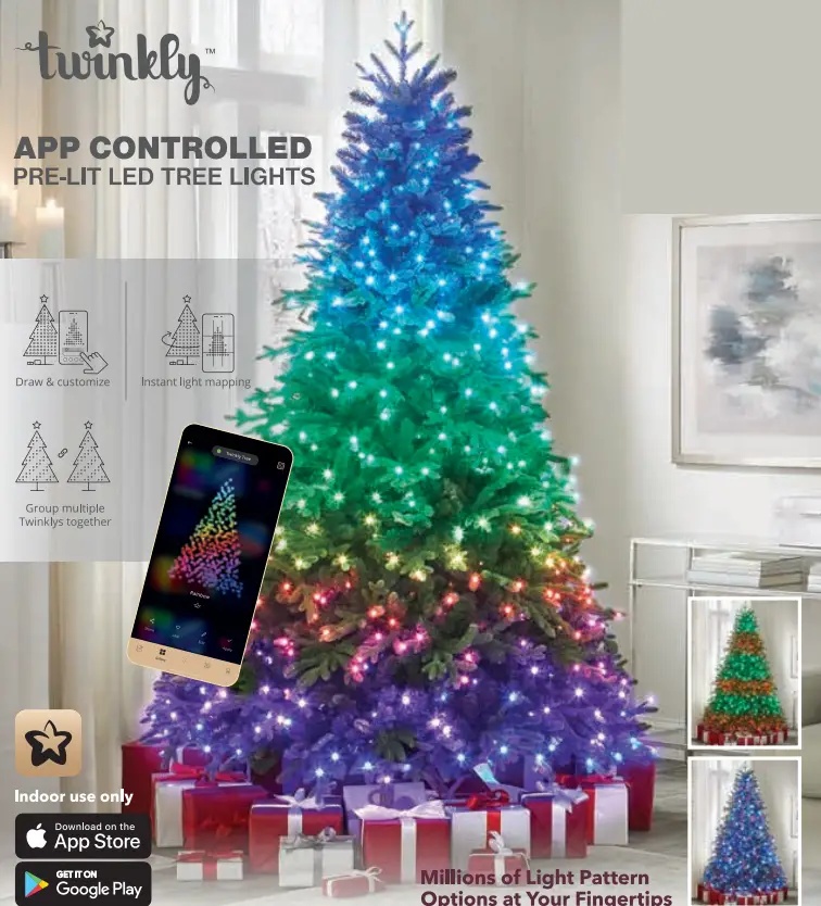 HOME DECORATORS 22PG90203 Twinkly Swiss Mountain Fir Christmas Tree