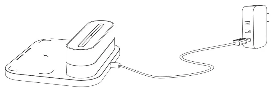 Livoo TEA292 Bedside Lamp with Fast Wireless Charger - charging 1