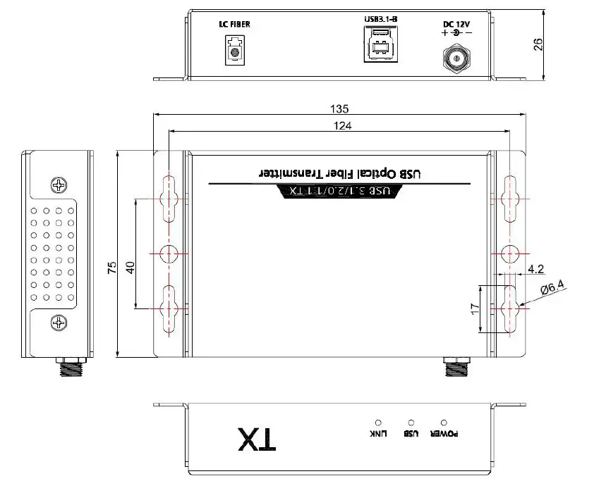 syscomtec SCT-USB4-FMM USB3.1-2.0-1.1 Fiber Extender 2