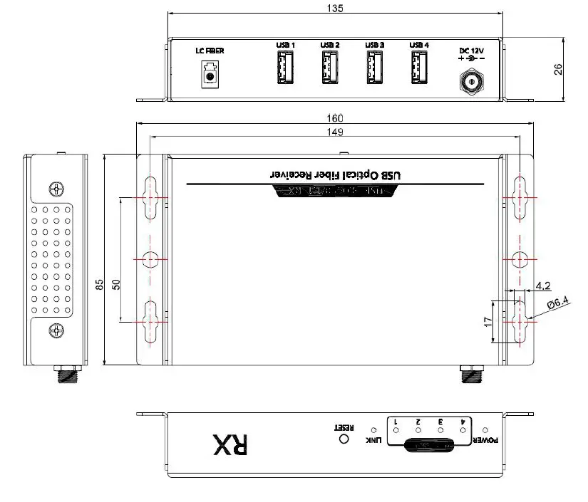 syscomtec SCT-USB4-FMM USB3.1-2.0-1.1 Fiber Extender 3