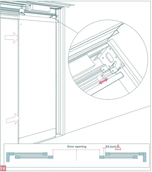 dormakaba ESA500 Fixed Sidelite all Glass Automatic Sliding Door with ESA II Controller - Adjustment of the End Stops