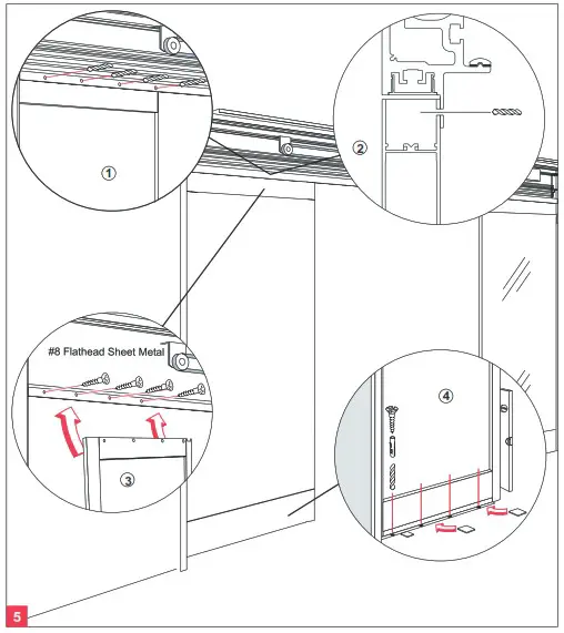 dormakaba ESA500 Fixed Sidelite all Glass Automatic Sliding Door with ESA II Controller - Securing the Sidelite