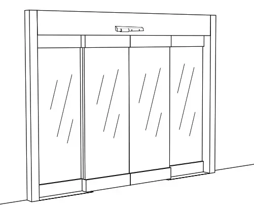dormakaba ESA500 Fixed Sidelite all Glass Automatic Sliding Door with ESA II Controller - cover