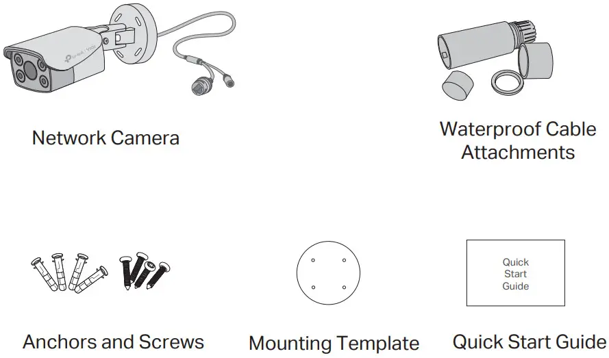 tp link VIGI C330 Outdoor Full Color Bullet Network Camera - Package Contents