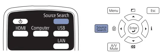 EPSON EB-L520U Projector - Source Search