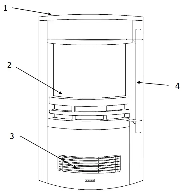 ZANUSSI ZEFSTV2001B 2KW Black Electric Stove Fire - fig