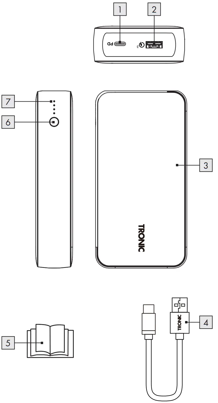 TRONIC TPB 20000 A1 Power Bank Batterie Externe fig 3