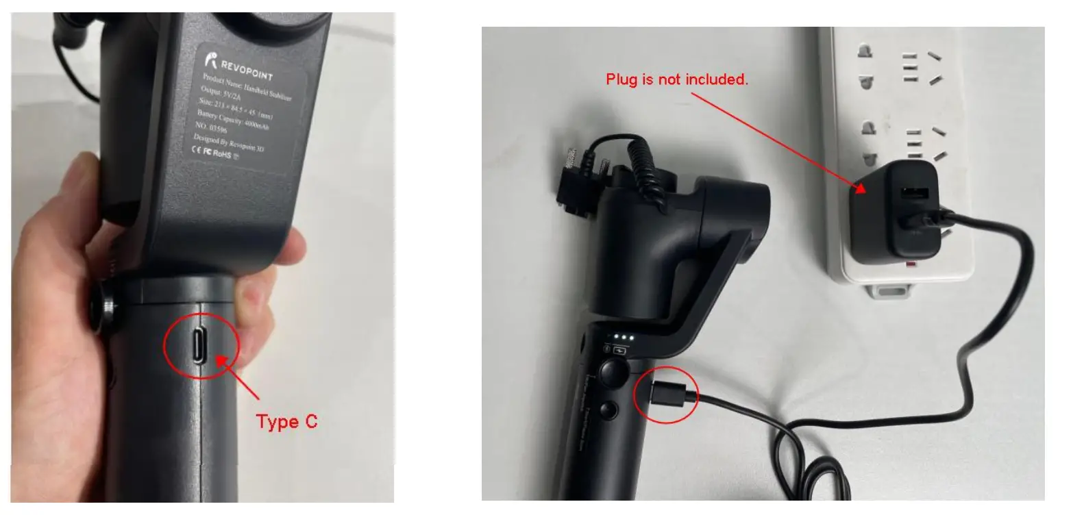 Connecting the Handheld Stabilizer to MINI 3D Scanners