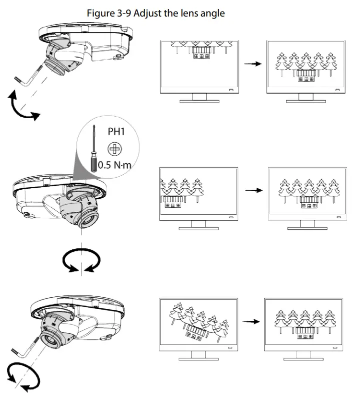 dahua IPC D2B40 Dome Network Camera - lens angle