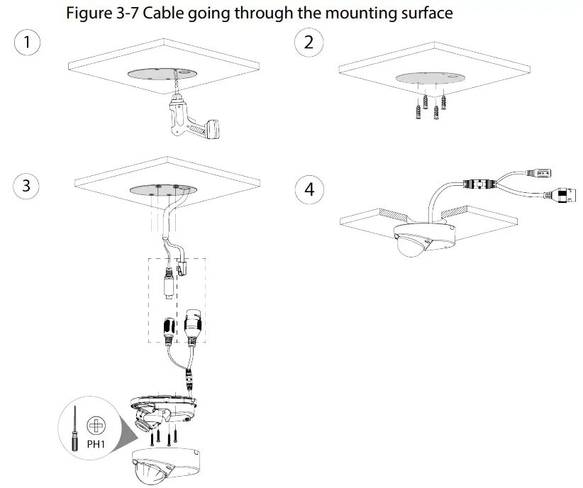 dahua IPC D2B40 Dome Network Camera - mounting surface