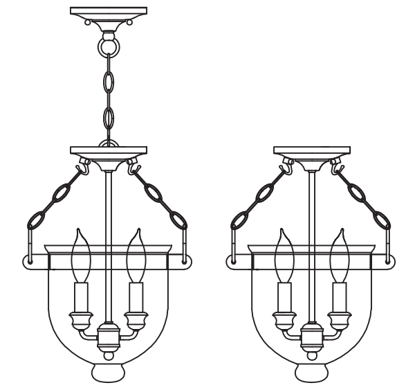 Sea Gull Lighting 77046 Westminster Small Two Light Semi-Flush Convertible Pendant