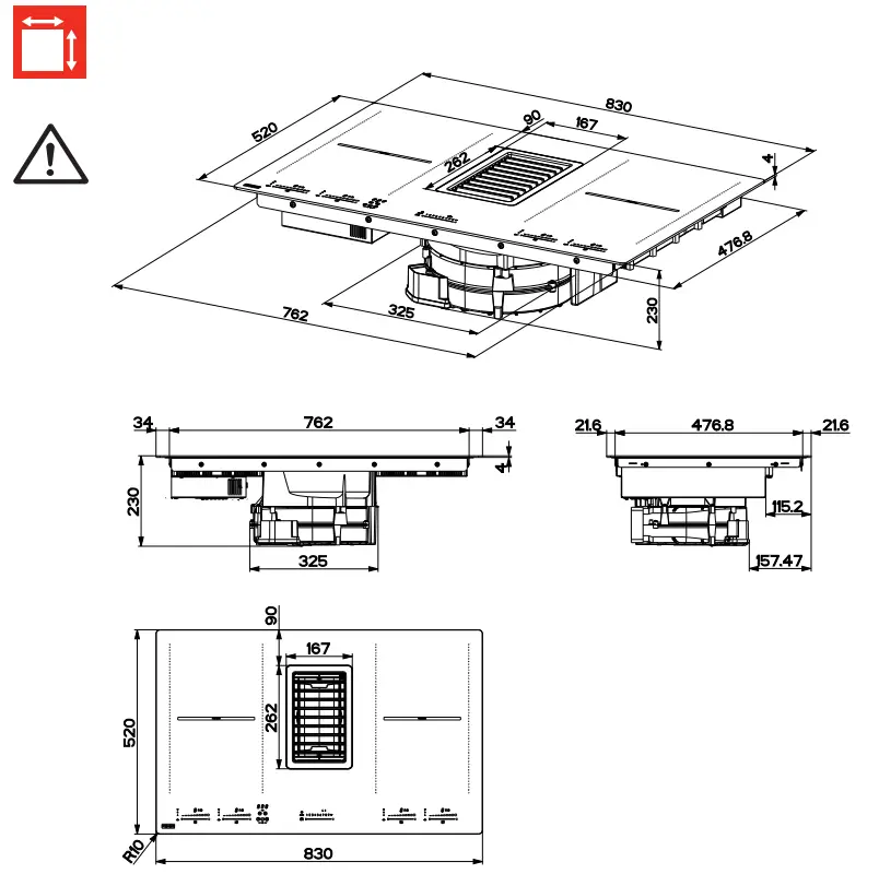 FRANKE FMY 839 HI 2.0 Mythos 2Gether Hob Extractor - fig 2