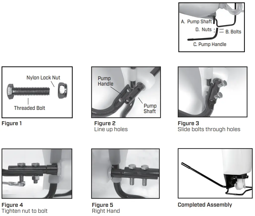 CHAPIN 63950 4G 15L Mixes On Exi Backpack Sprayer - INSTALLING THE PUMP HANDLE
