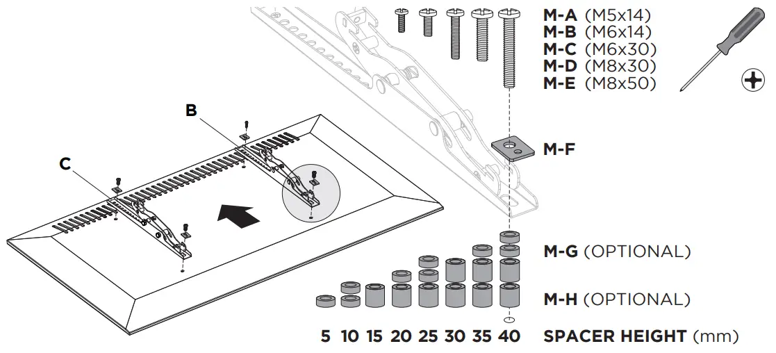 ATDEC AD WT 8060 Tilt Wall Mount - Attach the Display