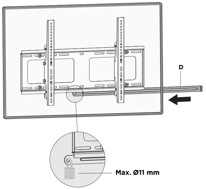 ATDEC AD WT 8060 Tilt Wall Mount - padlock