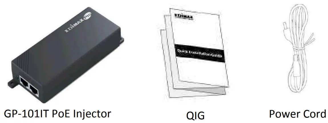 EDIMAX GP-101IT Witches PoE Injector - Package Contents