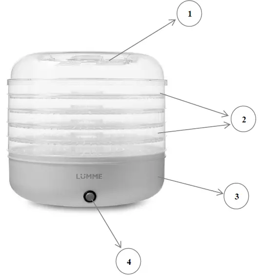LUMME LFD-105PP Electric Food Dryer 1