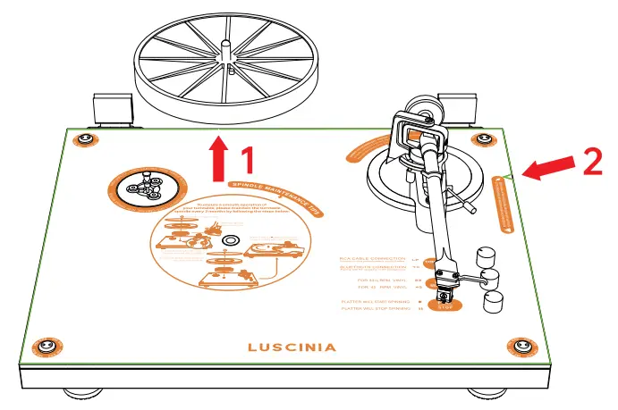 1byone LP11 Acrylic Sheet Modern Vinyl Turntable - Fig 4