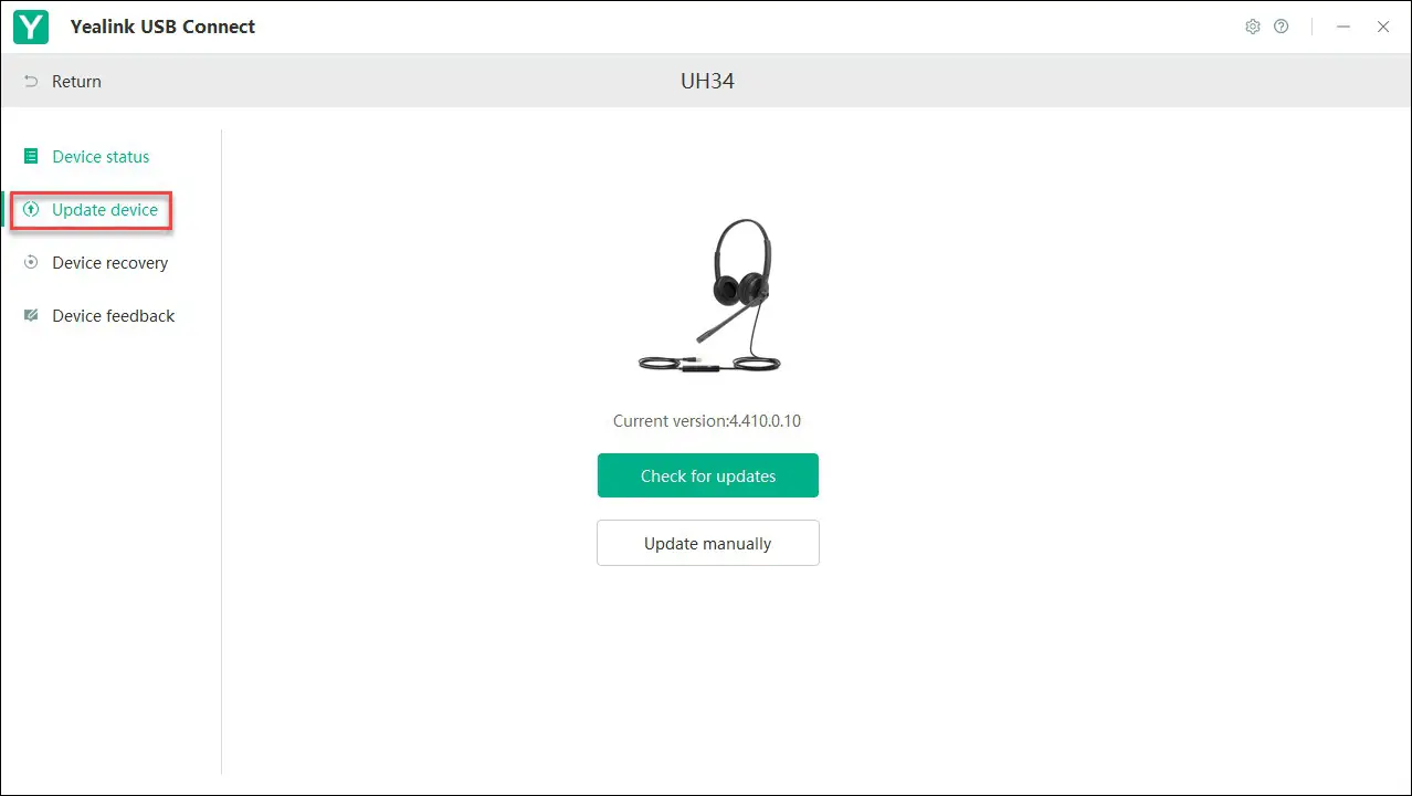Yealink Wired Headset UH34 - Update Firmware