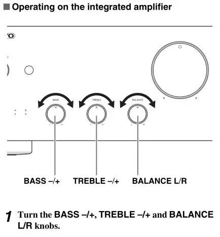 ONKYO A-9050, A-9030 Integrated Amplifier - Adjusting the Bass, Treble and Balance