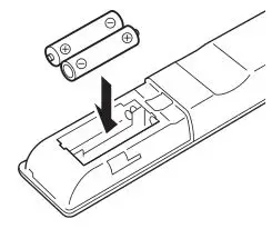 ONKYO A-9050, A-9030 Integrated Amplifier - Insert the two supplied batteries