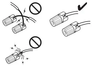 ONKYO A-9050, A-9030 Integrated Amplifier - Make sure the metal core of the wire does not have contact