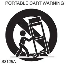ONKYO A-9050, A-9030 Integrated Amplifier - PORTABLE CART WARNING
