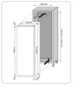 CANDY CFLO 3550 EK N Integrated Tall Fridge - FIG 10