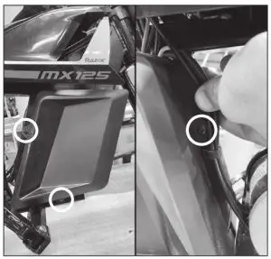 Razor MX125 Controller Module -- Using a Phillips screwdrive