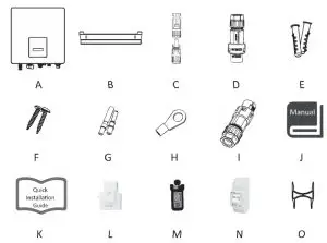 FOX-ESS Single Phase Inverter - packing list