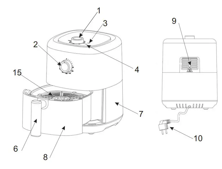 ADLER AD 6310 1300W Airfryer User Manual - Product Overview