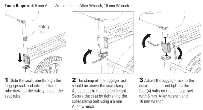 RAZOR ECOSMART METRO ELECTRIC SCOOTER ATTACHING THE SEAT AND LUGGAGE RACK SETUP