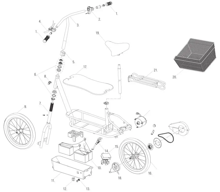 RAZOR ECOSMART METRO ELECTRIC SCOOTER SETUP & PARTS LIST IMAGE 2