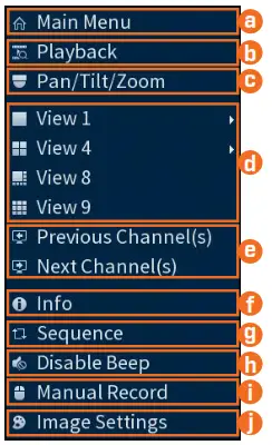 Using the Quick Menu