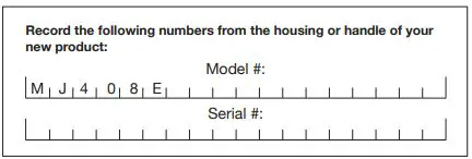 SNOWJOE MJ408E 20 Inch Electric Lawn Mower User Manual - Model + Serial Numbers