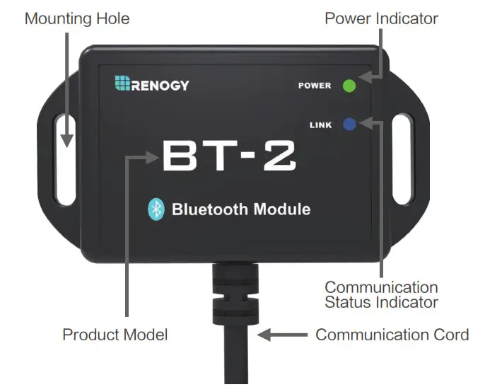 graphical user interfaceRENOGY Bt-2 Bluetooth Module - Identification of Parts