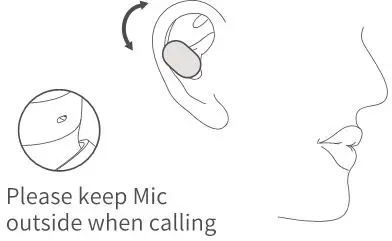 Haylou-GT1 TWS BT Earphone - Please keep Mic outside when calling