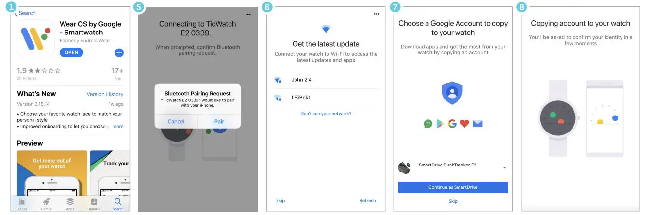 permobil PushTracker E2 - Wear OS by Google set-up 3