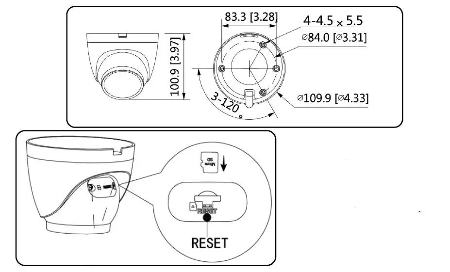 RISCO RVCM72P23 VUpoint Eyeball 4MP Varifocal PoE Network Camera -fig 1`
